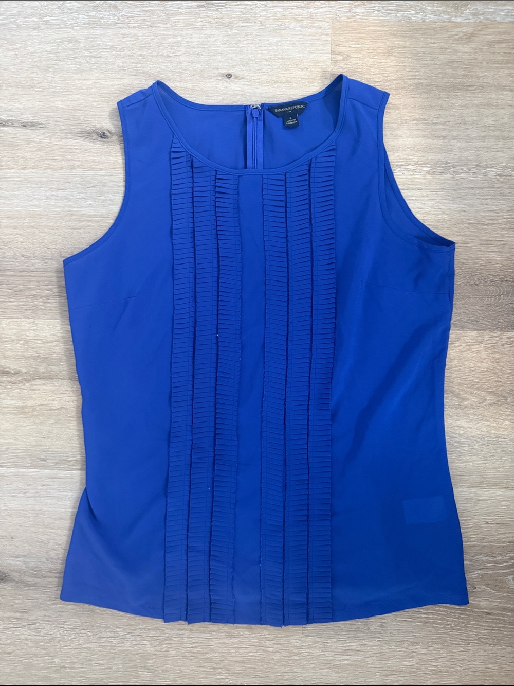 Banana Republic Cobalt Blue Pleated Front Sleeveless Camisole
